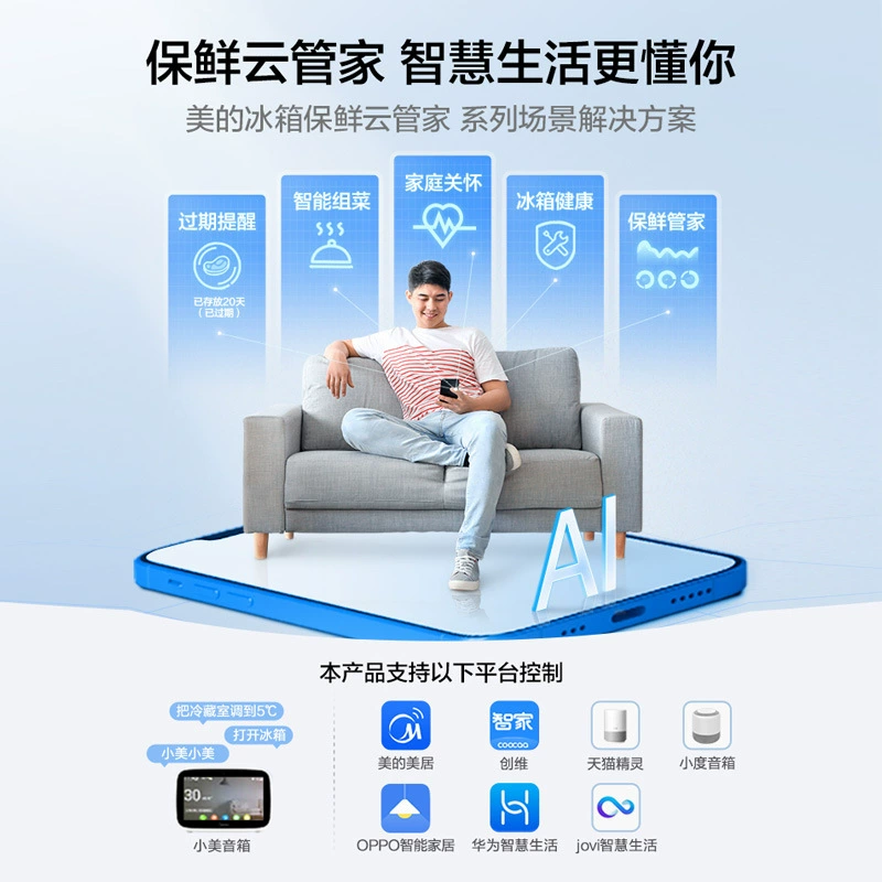 Холодильник Midea BCD-480WSPZM(e) — 480 л, четырехдверный инвертор, без примерзания, энергопотребление уровень 1