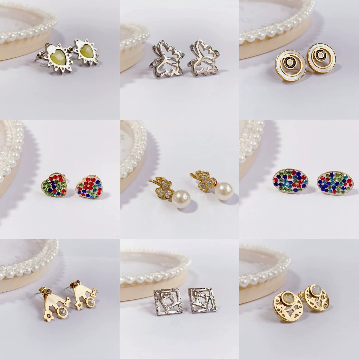 (Cross-border trading), fashionable universal quality earrings stainless steel, European style, simple and elegant design