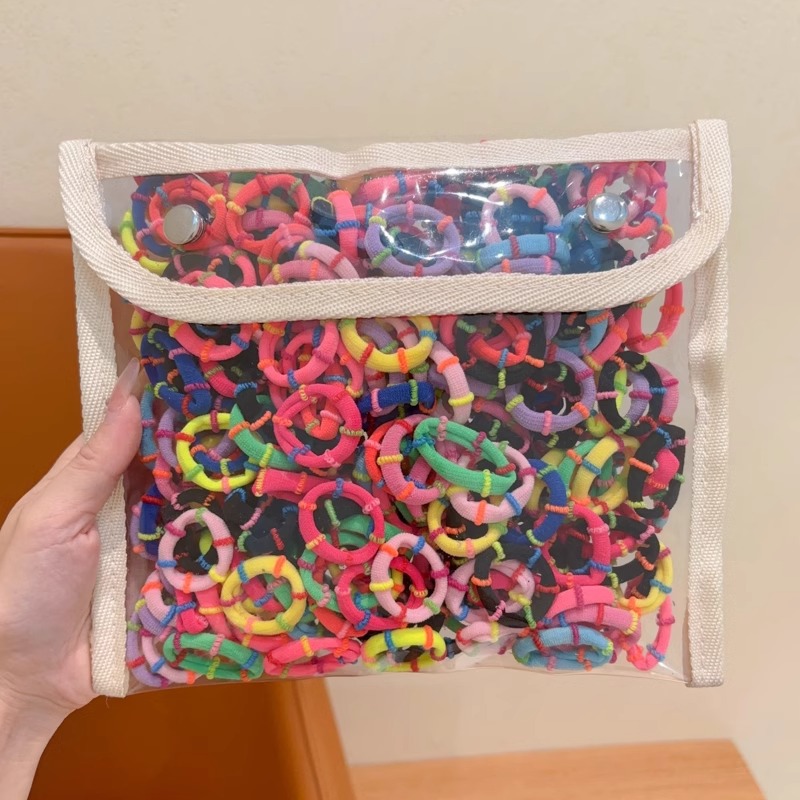 Niños de color pulgar de alta elasticidad anillo de pelo para niñas bebés no lesionan el cabello de cabello de cola de caballo