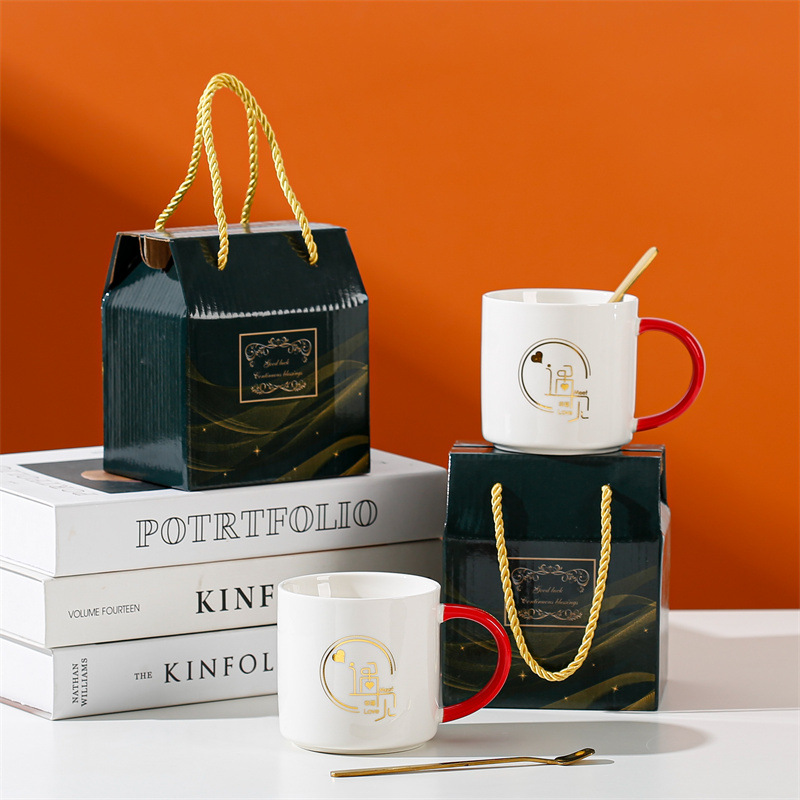 Taza de cerámica creativa taza de café de dibujos animados abre un pequeño evento de regalo publicitario taza de agua LOGO