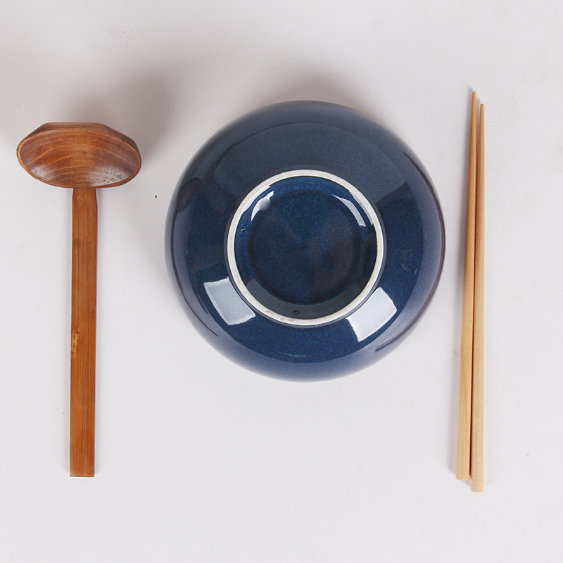 Tazón de cerámica azul claro de los tallarines del horno japonés del comercio exterior simple MOQ 1
