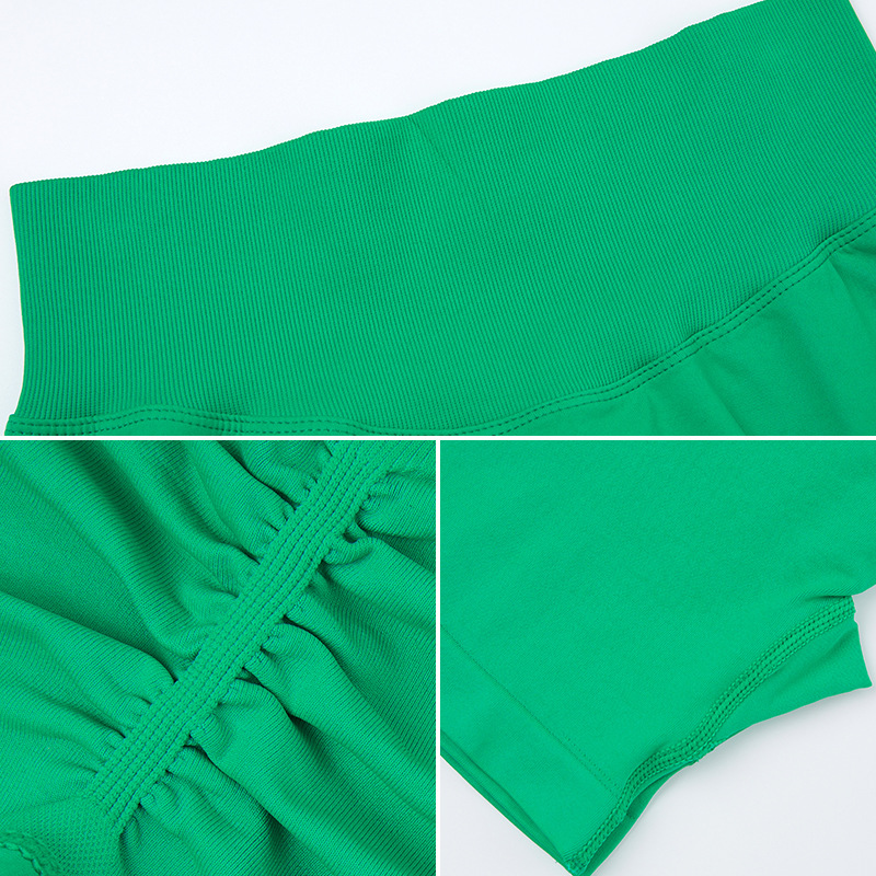 Traje de ropa de yoga sin costuras de nuevo estilo transfronterizo, ropa interior deportiva plisada femenina, traje de ropa de fitness ajustada para correr al aire libre