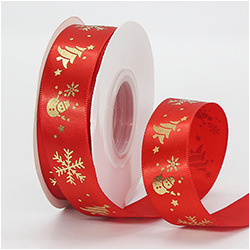 Cintas de Navidad, cintas de regalo, accesorios de Navidad, decoración DIY, cinta de poliéster estampada