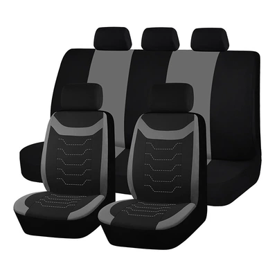 Universal seat cover fabric car seat cover four - grey-5-seater-9-piece-set