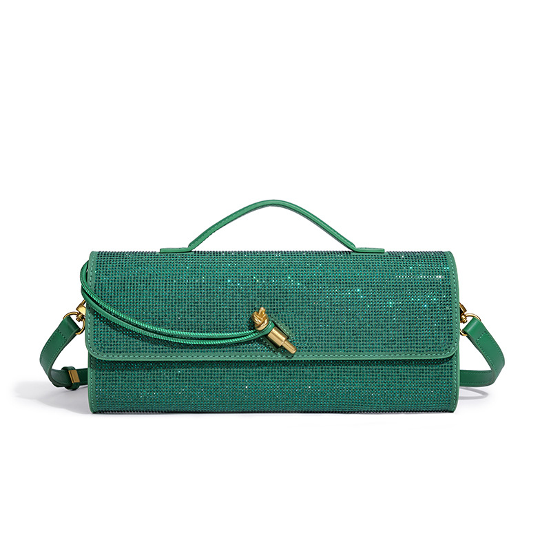 Trendige Diamant-Baguette-Abendtasche, Exquisite Horizontale Crossbody-Handtasche, Lange Geldbörse & Handytasche, Einschultrige Damenhandtasche – Detail 26