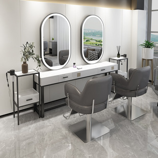 Online celebrity salon mirror Barber Cabinet hot dyeing light luxury studio wedding beauty makeup tattoo hair salon nail mirror