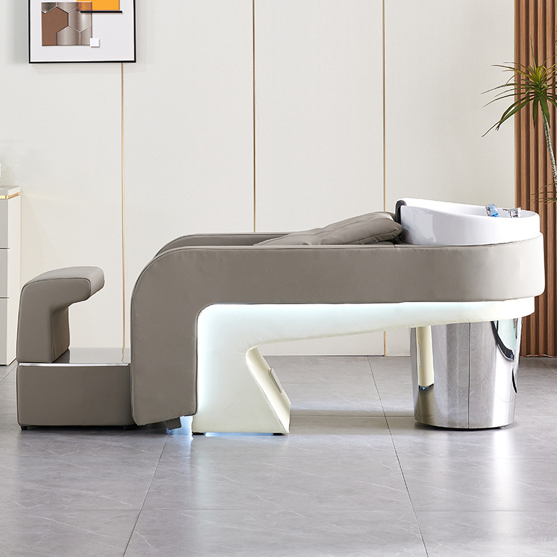 Peluquería champú cama salón de pelo de cerámica cuenca profunda cama de champú salón de pelo medio acostado cama de lavado especial salón de belleza