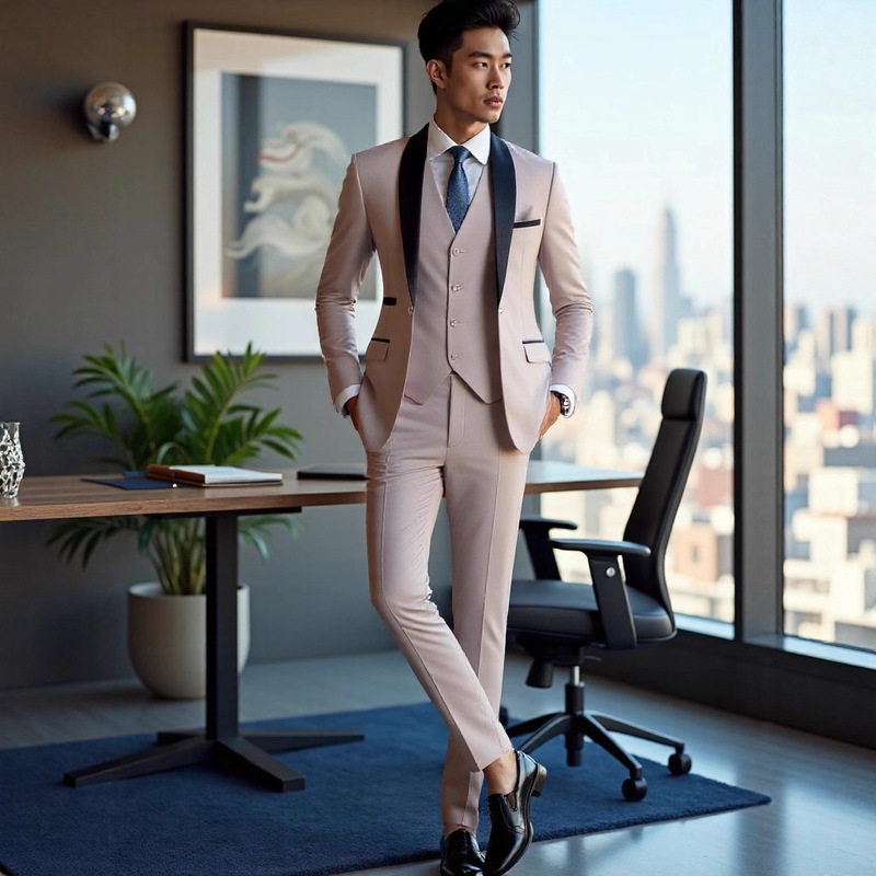 Men's Suit Casual Suit Three-Piece Formal Suit Slim New Business Wedding Dress Men's Jacket