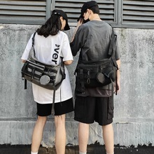 韓國官網男女同款潮牌機能斜挎包多功能可拆卸子母包大容量單肩包