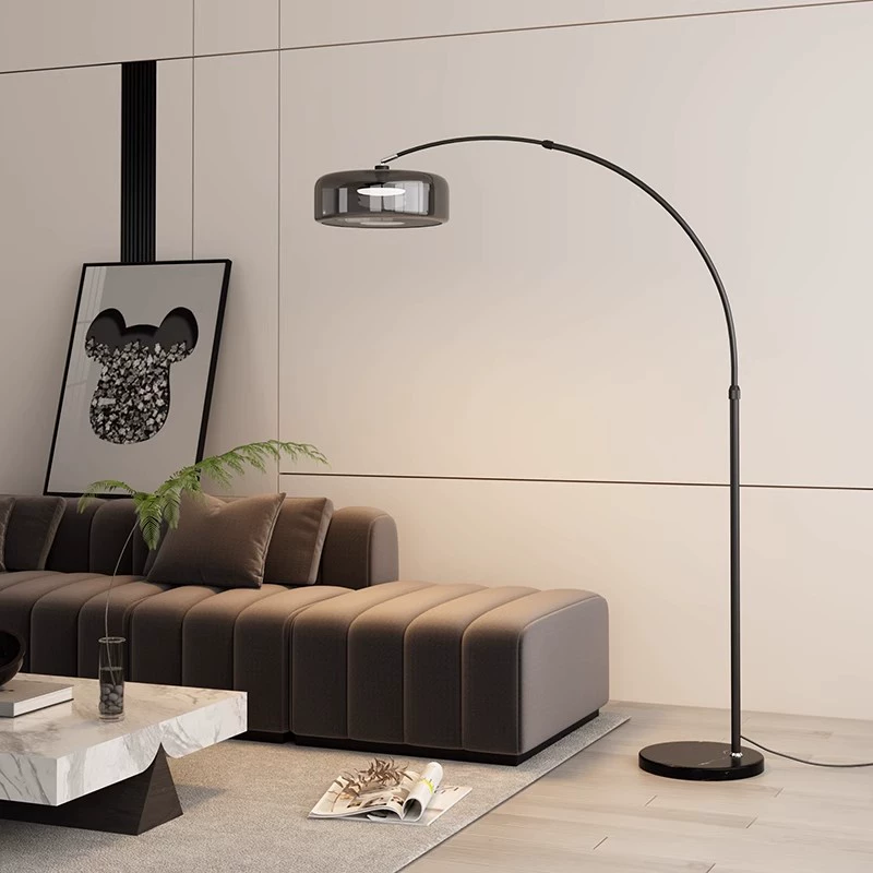 Настольная лампа Arc Floor Lamp, минималистичный свет для гостиной, дымчато-серый/янтарь, пульт и умные опции