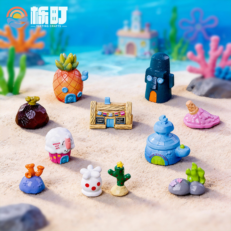 Micro-Landscape Creative New Product: Bikini Bottom Mini House DIY Miniature Landscaping Home Decoration Resin Small Ornaments Micro-Landscape Creative New Product: Bikini Bottom Mini House DIY Miniature Landscaping Home Decoration Resin Small Ornaments