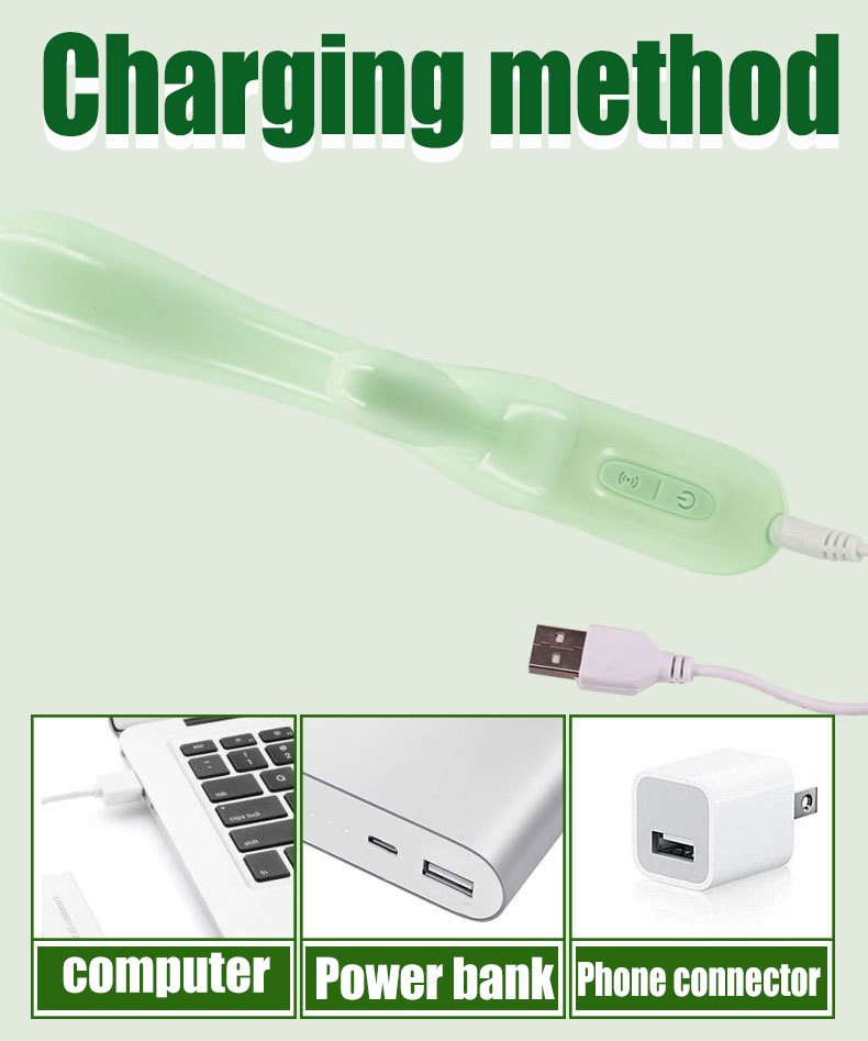 Dual-Motor Vibrating AV Stick, Electric Control, ABS Body, Pink or Green — detail image 9