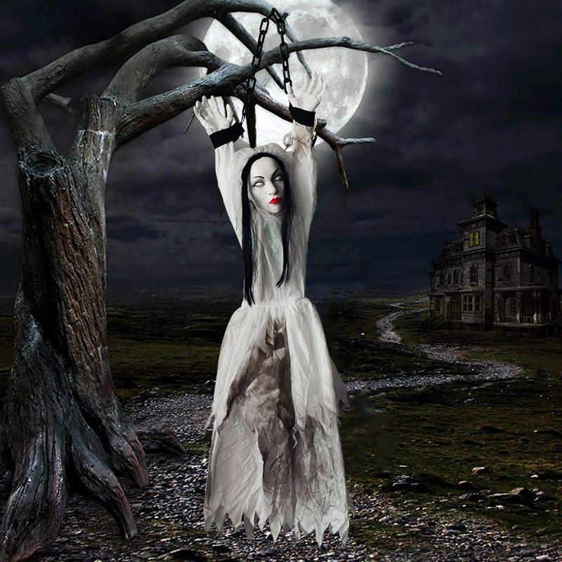 Popular Halloween fantasma Festival decoraciones atadas a mano hombres y mujeres vibración colgante fantasma Casa Encantada Cámara escena diseño accesorios al por mayor