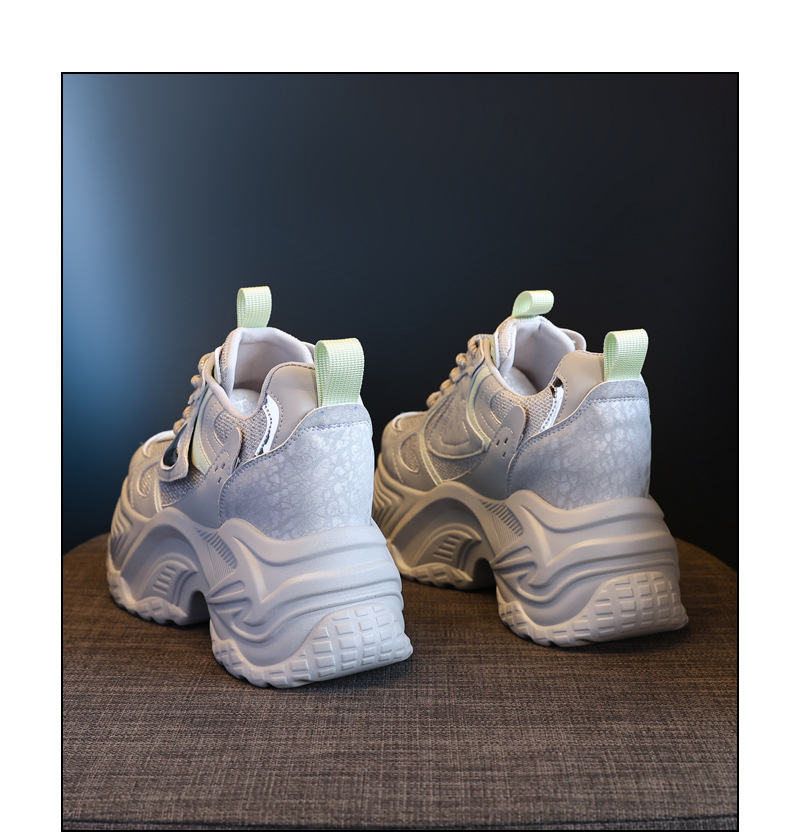 Giày sneaker nữ đế dày độn cao bên trong dáng nhỏ — Màu be chi tiết 23