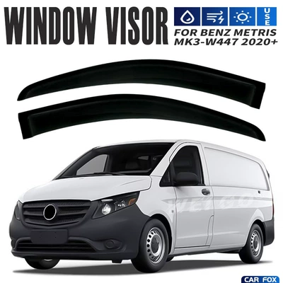 Suitable for Mercedes-Benz, Rain shield - standard-packaging-without-logo-mercedes-benz-metris-mk3-w447-2020-2pcs-plexiglas-no-bright-strips-rain-shield