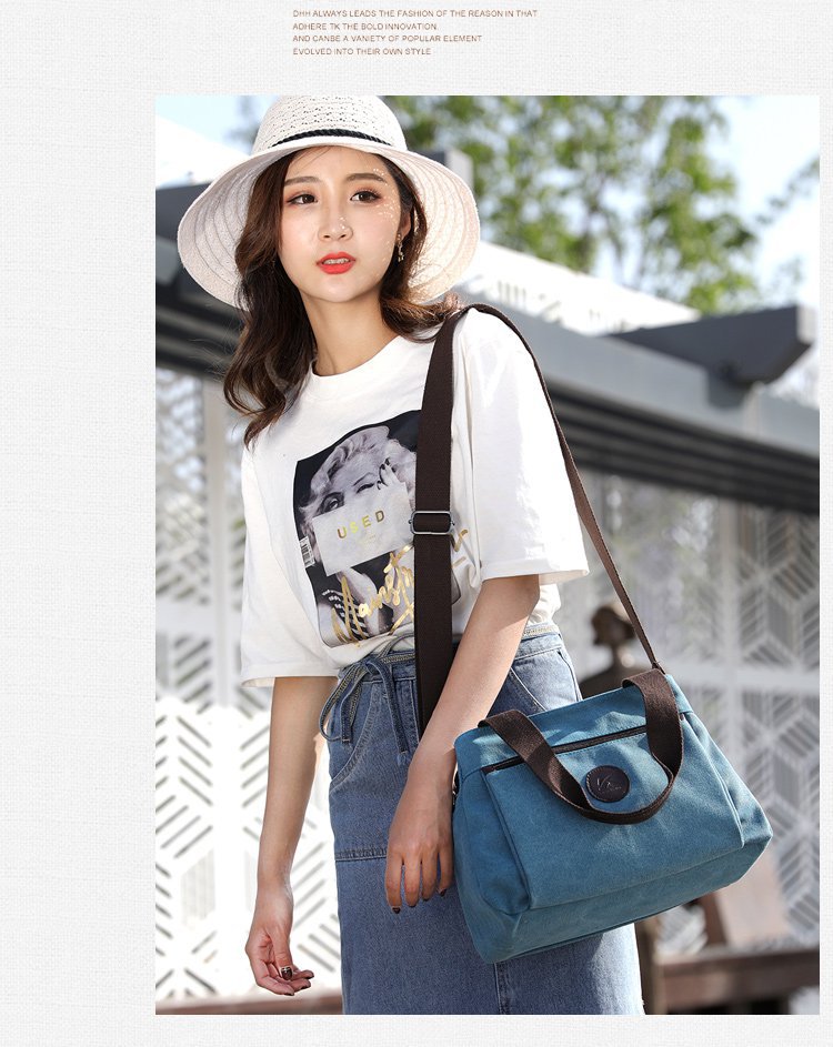 New casual canvas European and American women's single-shoulder bag, solid color trendy women's bag and handbag, cross-border one-piece consignment worldwide undefined
