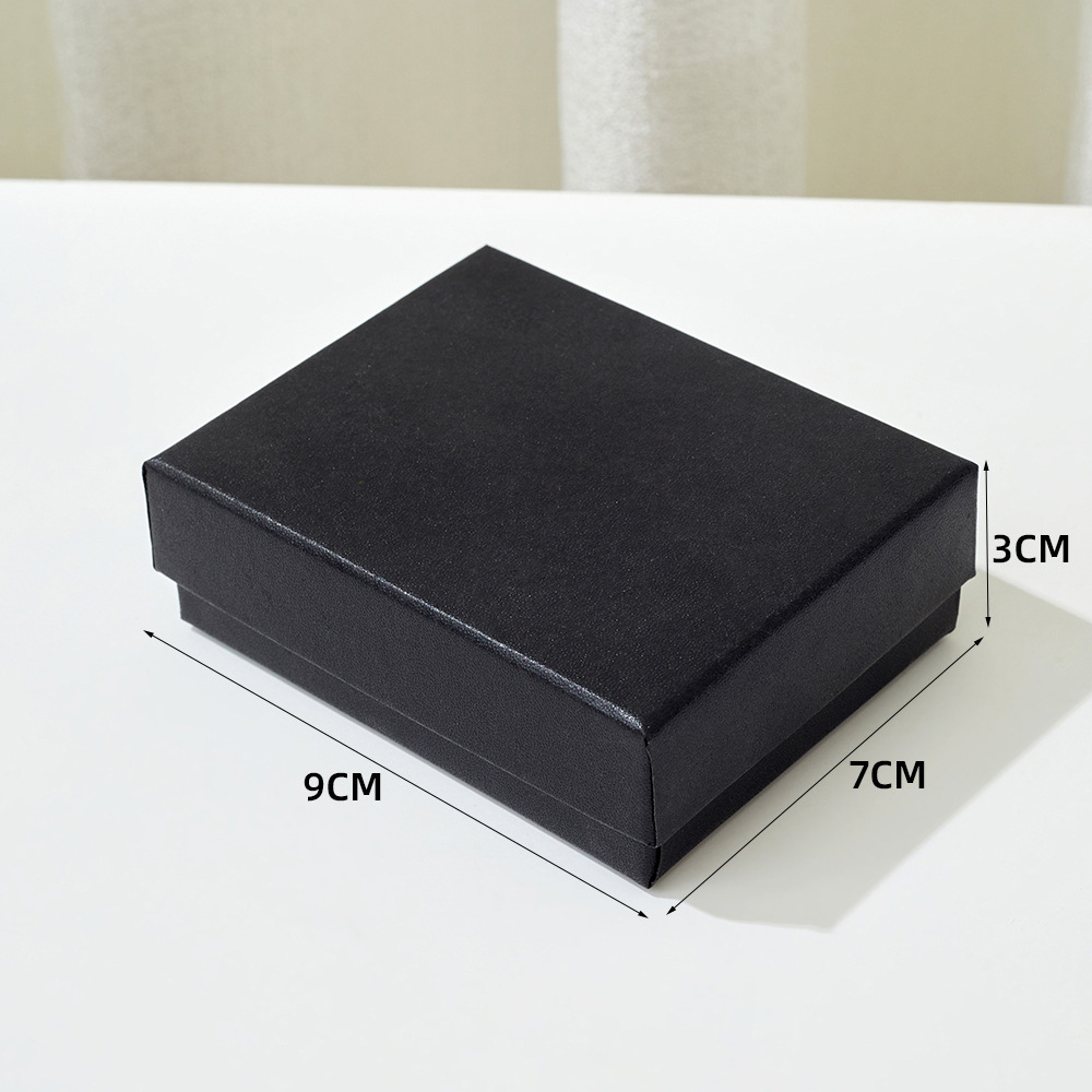 Caja de joyería negra de alta gama con tapa y base, para collar, pulsera, anillo, caja de embalaje de joyería, caja de regalo para guardar joyas