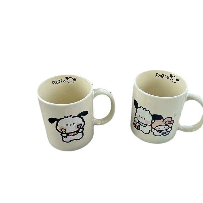 Кубок с маркой Cartoon Patto puppy Mark Cup ins High-value Simple value couple cake ceramic cup ins