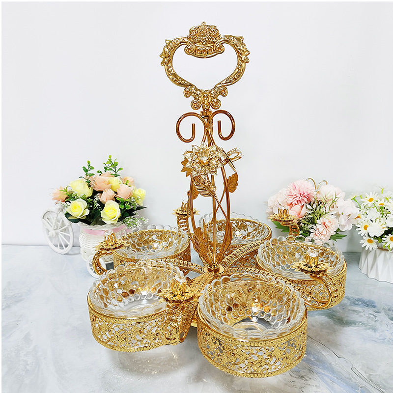 회전하는 구슬 점 5개 머리 말린 과일 그릇