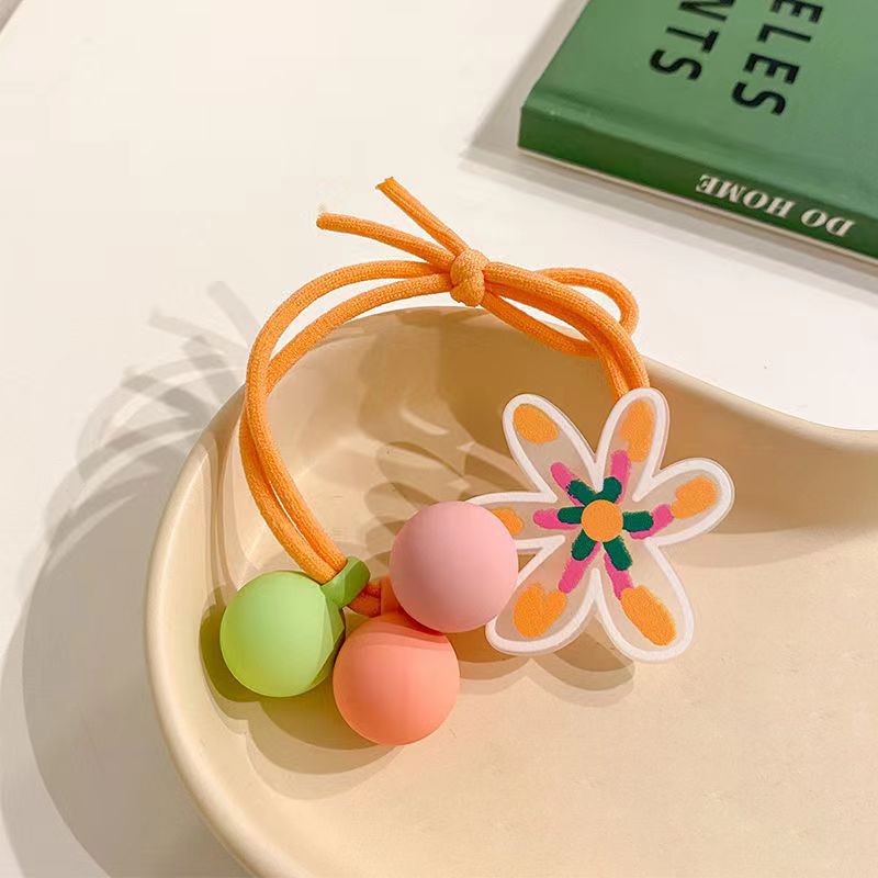 New Children's Hairband for Little Girls, Rubber Band for Balls, Ponytail Hair Accessories, Flowers, Simple and Versatile