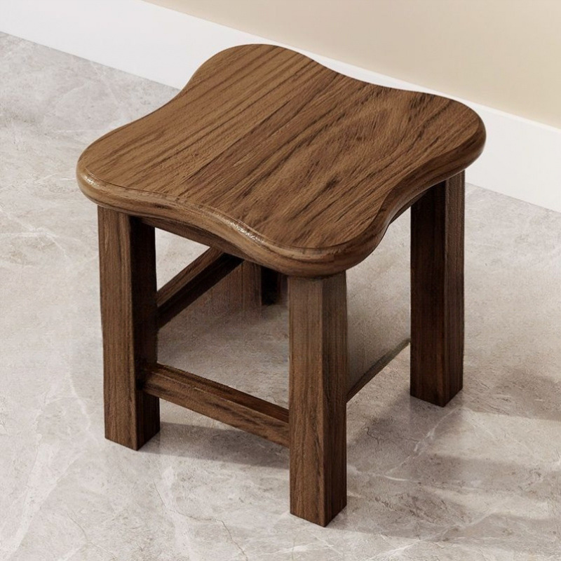 Small Wooden Stool Solid Wood Chair Household Small Bench Low Stool Living Room Coffee Table Small Square Stool Adult Sturdy and Durable Shoe Changing Stool