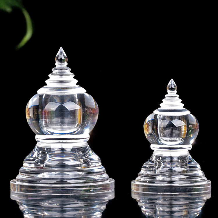 W-type Tibetan-style acrylic relics tower crystal Buddhist pagoda offering ornament worship Bodhi pagoda transparent amrita holy water vase