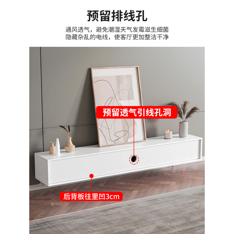 Gabinete de televisión simple y moderno estilo crema sala de estar doméstica pequeña casa tipo piso de lujo ligero gabinete de televisión mesa de té combinación