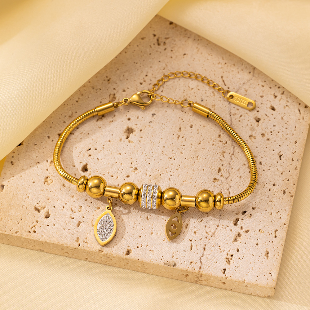 25g Weight 0.03µm-0.05µm Gold Plating Thickness PVD Coated Gold Plating Process 18K Real Gold Plated Plating Material 304 Stainless Steel Pendant Material Zircon Inlay Material Bracelets Classification 304 Stainless Steel Chain Material Cuban Link Chain Curb Chain, box chain, Twisted Rope Chain, snake chain, figaro chain Chain Type 1 Piece Quantity Daily Occasion 304 Stainless Steel Material Eye, Flower, Butterfly Pattern Women's Gender Casual, Simple Style Style Enamel, Inlay Craft Casual Simple Style Eye Flower Butterfly Titanium Steel Zircon Bracelets In Bulk 7