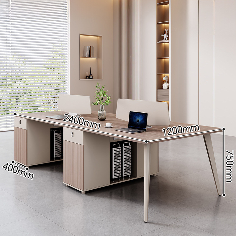 Mesa de oficina de venta directa de fábrica de doble posición de personal de escritorio de pantalla de escritorio de finanzas de escritorio de oficina moderna y simple