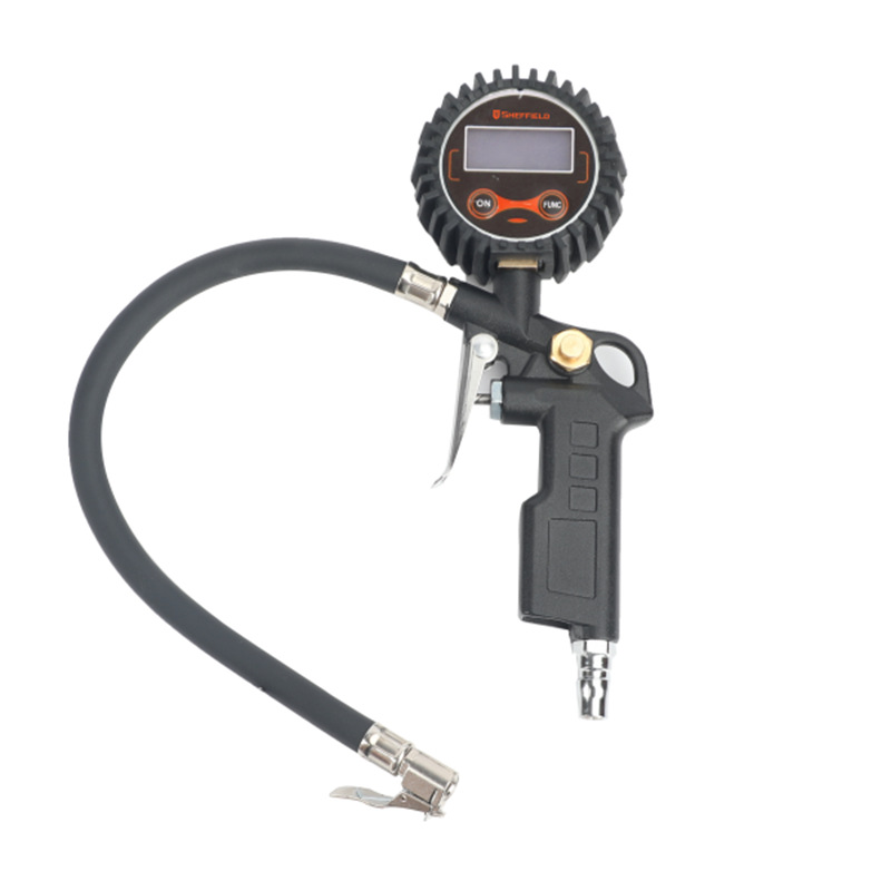 钢盾工具防震铜接头手持式数显轮胎充气表5-200PSI S114015