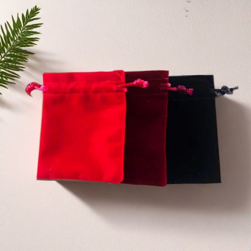 黑红枣红色束口绒布袋 硬币回礼喜糖烫金包装福袋 佛珠手串收纳袋