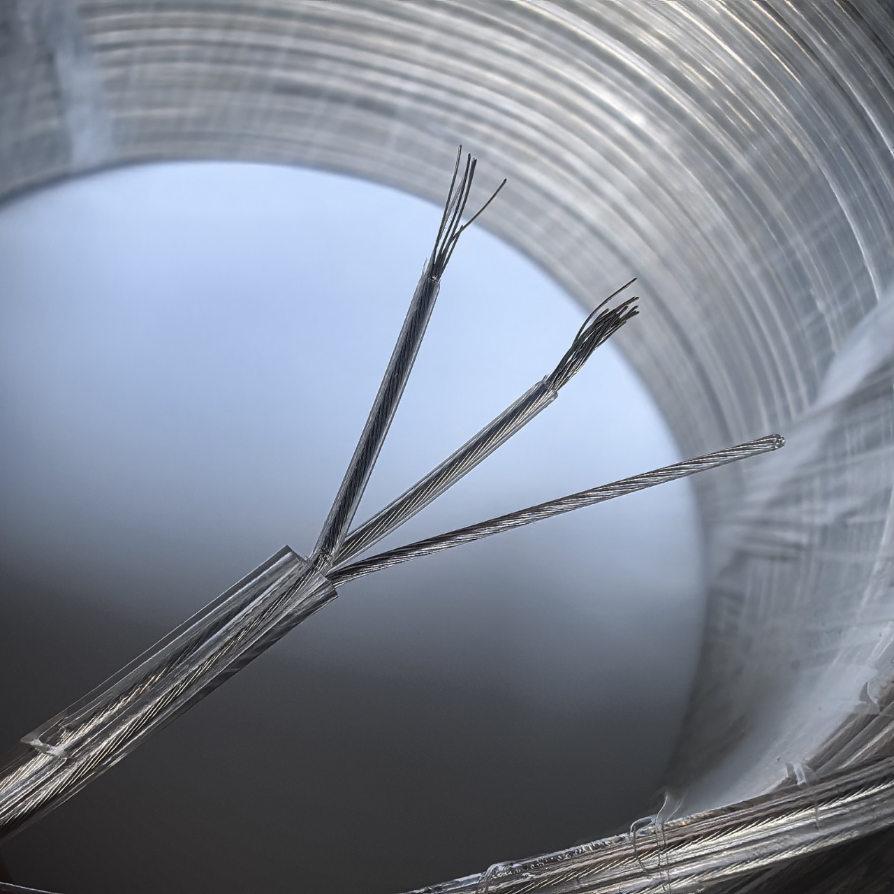 2×0.3VDE平方透明两芯圆线内带钢丝绳吊灯电线电源线外径3.8mm