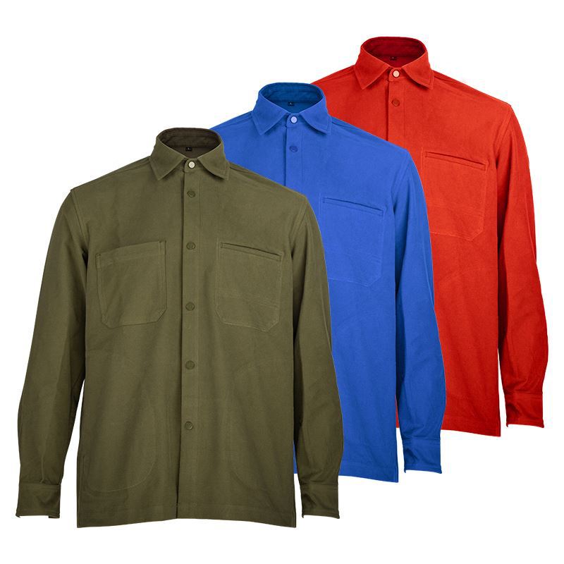 Exported to Europe and America knitted imitation woven flame retardant shirt work clothes oil and natural gas arc-proof fireproof canvas shirt