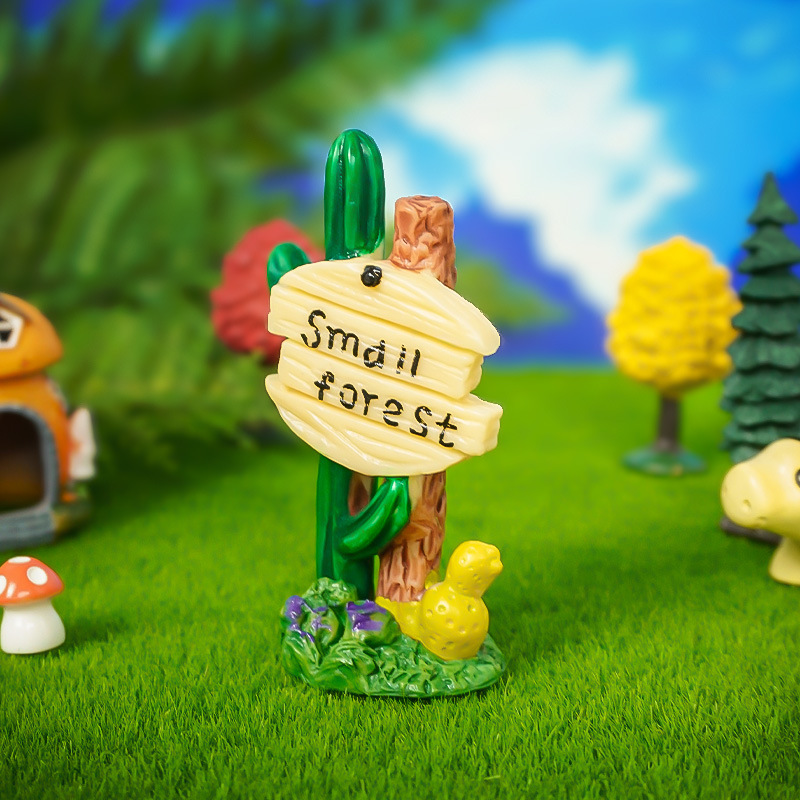 Musgo micro paisaje proceso de pvc suculentas decoraciones paisajísticas cactus letreros de la calle pequeños adornos materiales de bricolaje