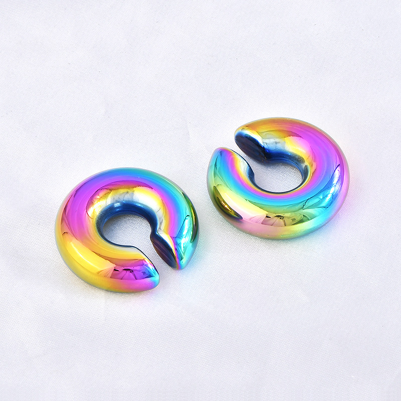 1 Pair Quantity Daily Occasion 1 Pair Vintage Style Colorful Plating Titanium Steel Ear Cuffs