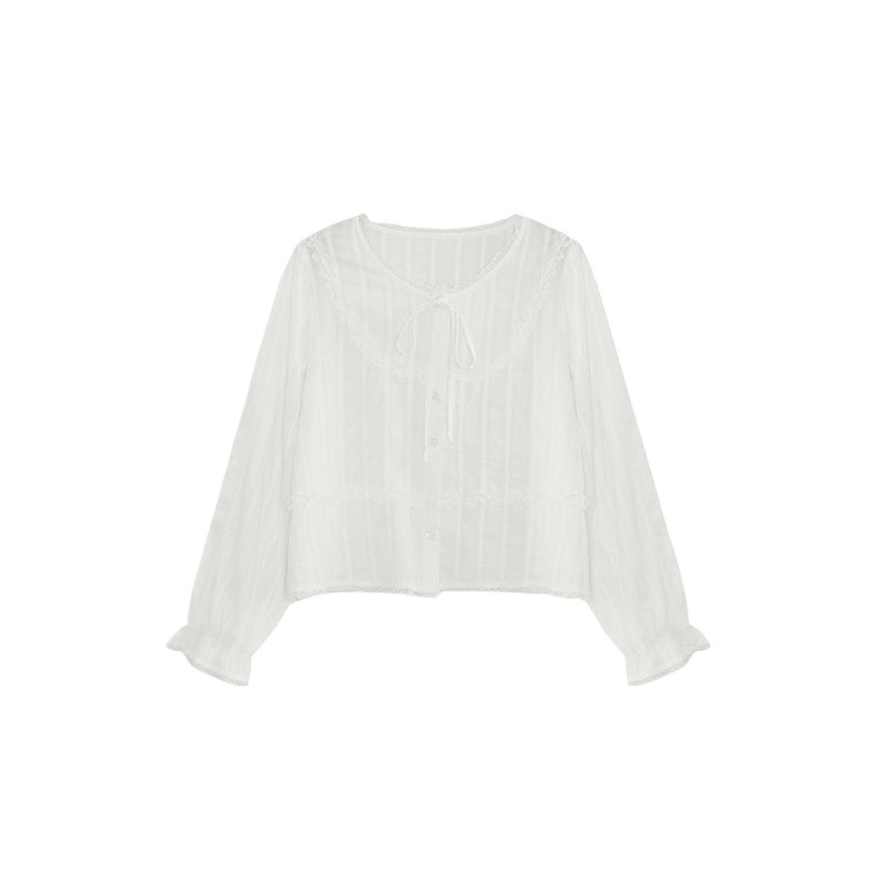 Lace summer design white shirt