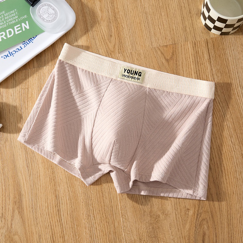 Ropa interior de los hombres de algodón Boxer shorts transpirable antibacteriano entrepierna deportes juveniles Boxer shorts cabeza ropa interior hombres