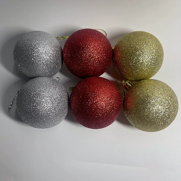Bulk 3/4/5/6/8cm Diamond Powder Plastic Balls Christmas Tree Shopping Mall Window Atmosphere Festive Queue Decoration Hanging Balls