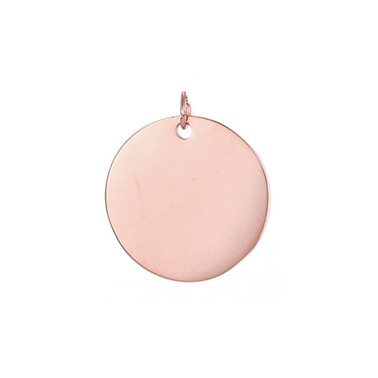 304 Stainless Steel Material 1 Piece Stainless Steel PVD Coated 14K Gold Rose Gold Real Gold Plated Round Solid Color Pendant DIY Jewelry Accessories