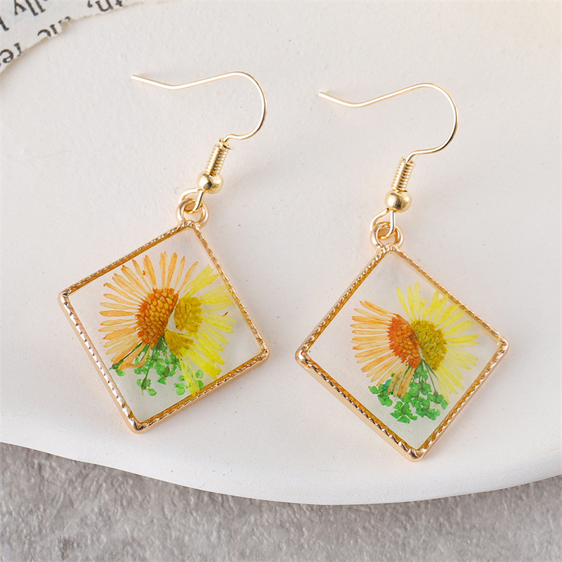 15g Weight Zinc Alloy Ear Needle Material Drop Earrings Classification 1 Pair Quantity Casual Occasion Zinc alloy Material Floral Pattern Unisex Gender Epoxy Design Pastoral, Simple Style Style 1 Pair Pastoral Simple Style Floral Epoxy Zinc Alloy Drop Earrings 7