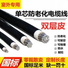 国标户外单芯双层防老化线6/10/16/25/35/50平方风雨线电线电缆