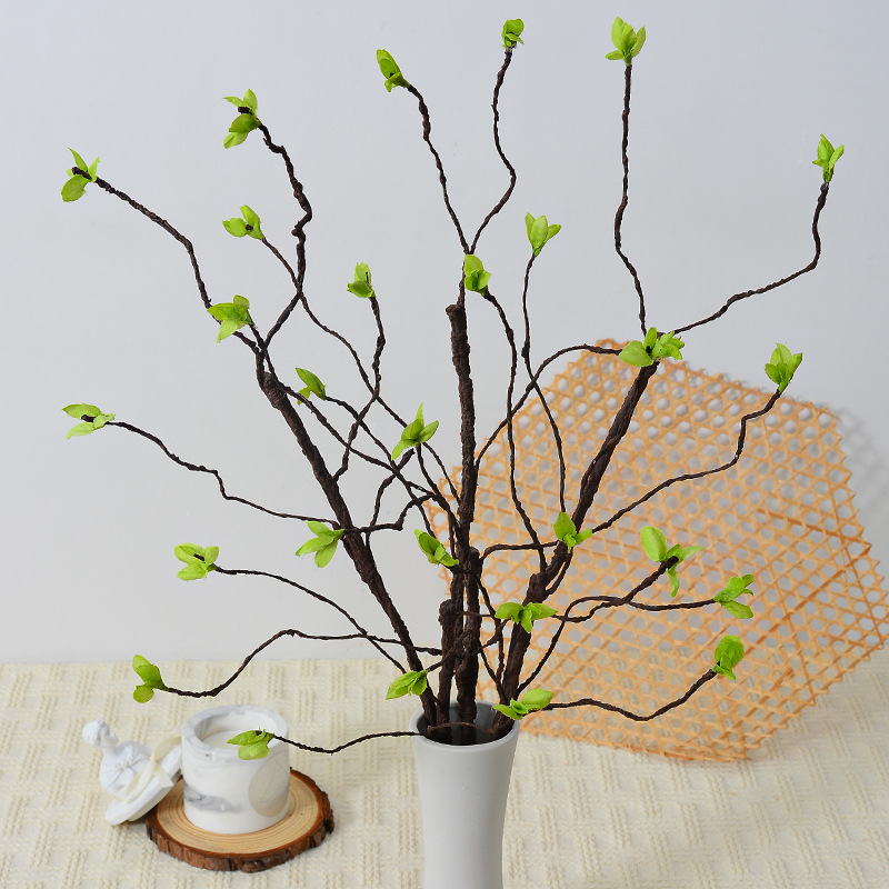Simulated Foamed Branch, Dead Branch with Green Leaves, Tree Branch Shaped Branch Artificial Flowers and Fake Flowers, Forest Style Home Decor, Direct Manufacturer Sales