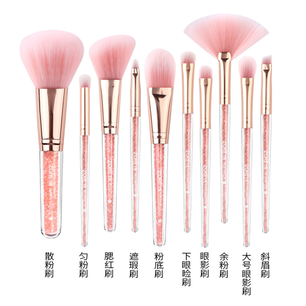 Zoreya Blush sombra de ojos cepillo traje interior diamante cristal Rosa maquillaje cepillo bolsa de almacenamiento Fundación cepillo maquillaje herramientas