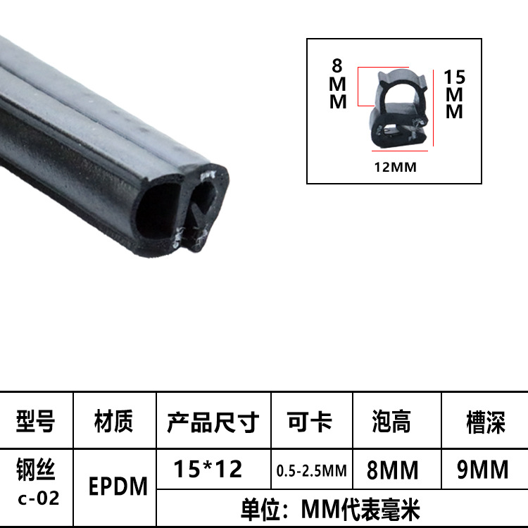 顶泡电器控制柜密封条机卡0.5-2.5电箱柜密封条U型侧泡机柜密封条