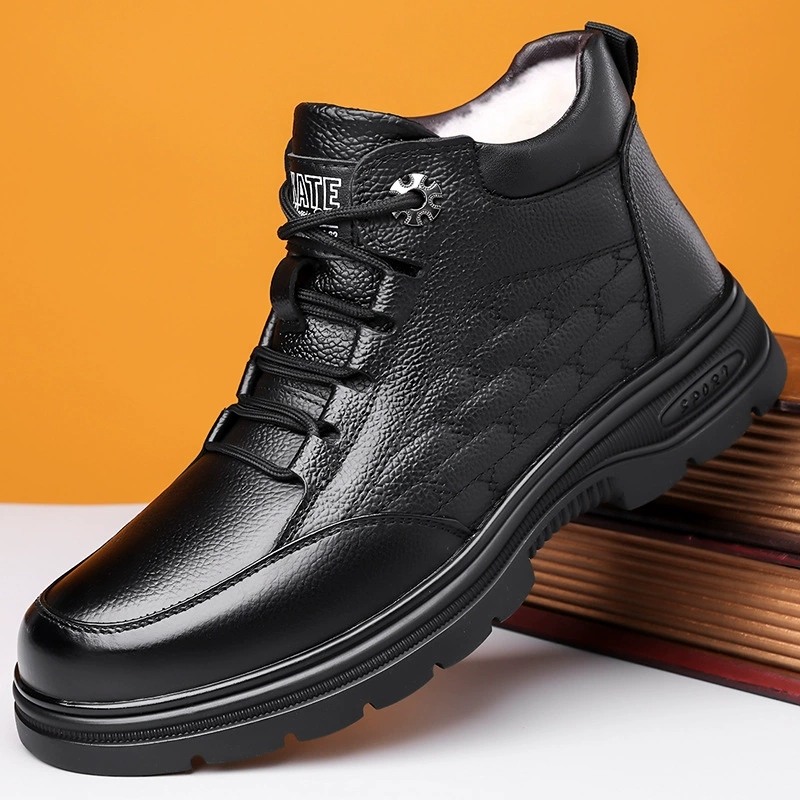 Demi-season non-slip keep warm shoes for leisure for leather shoes, genuine leather, wholesale