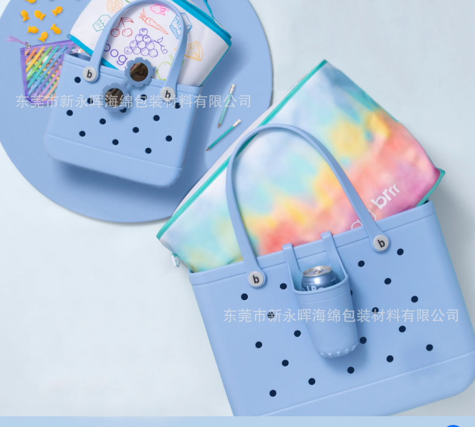 Nueva bolsa de playa eva, gran capacidad, bolsa de agujero eva, bolsa portátil impermeable, gran cantidad de bolsa especial.