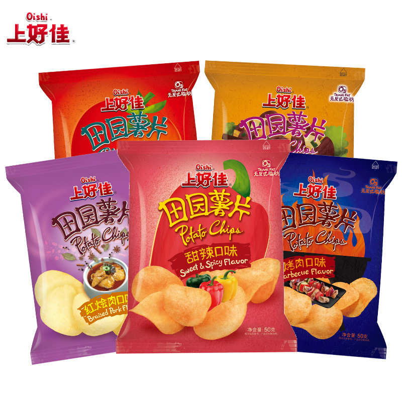 Lay's Country Potato Chips 50g Tomato & BBQ Flavor Snack Gift Pack Puffed Snack Chip Snack Wholesale