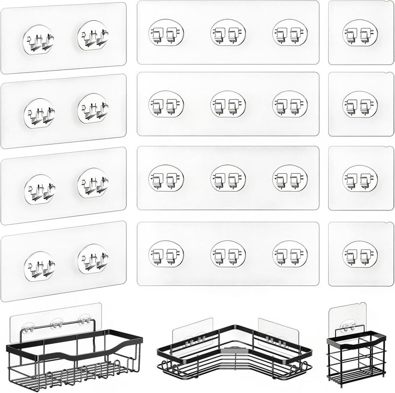 Cross-Border No-Drill Traceless Adhesive Claw Hooks, Large Hook Accessories for Storage Baskets, Single and Double Claw Hooks with Transparent Adhesive Patches Cross-Border No-Drill Traceless Adhesive Claw Hooks, Large Hook Accessories for Storage Baskets, Single and Double Claw Hooks with Transparent Adhesive Patches