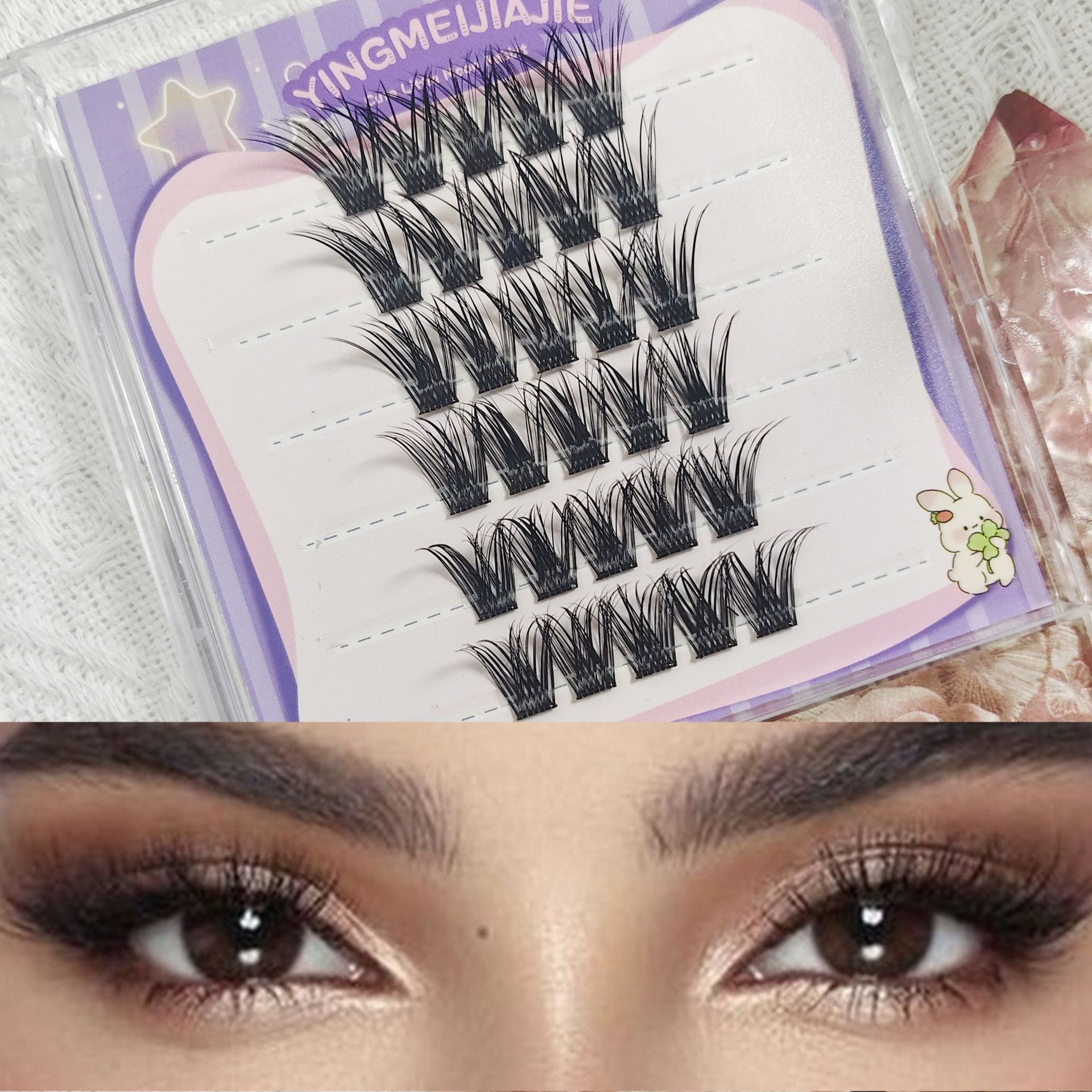 Transfronterizos falsas pestañas caja de regalo empaque pequeño seis filas YF25 grueso rizado abundante ligero flojo sin pegamento de pestañas falsas