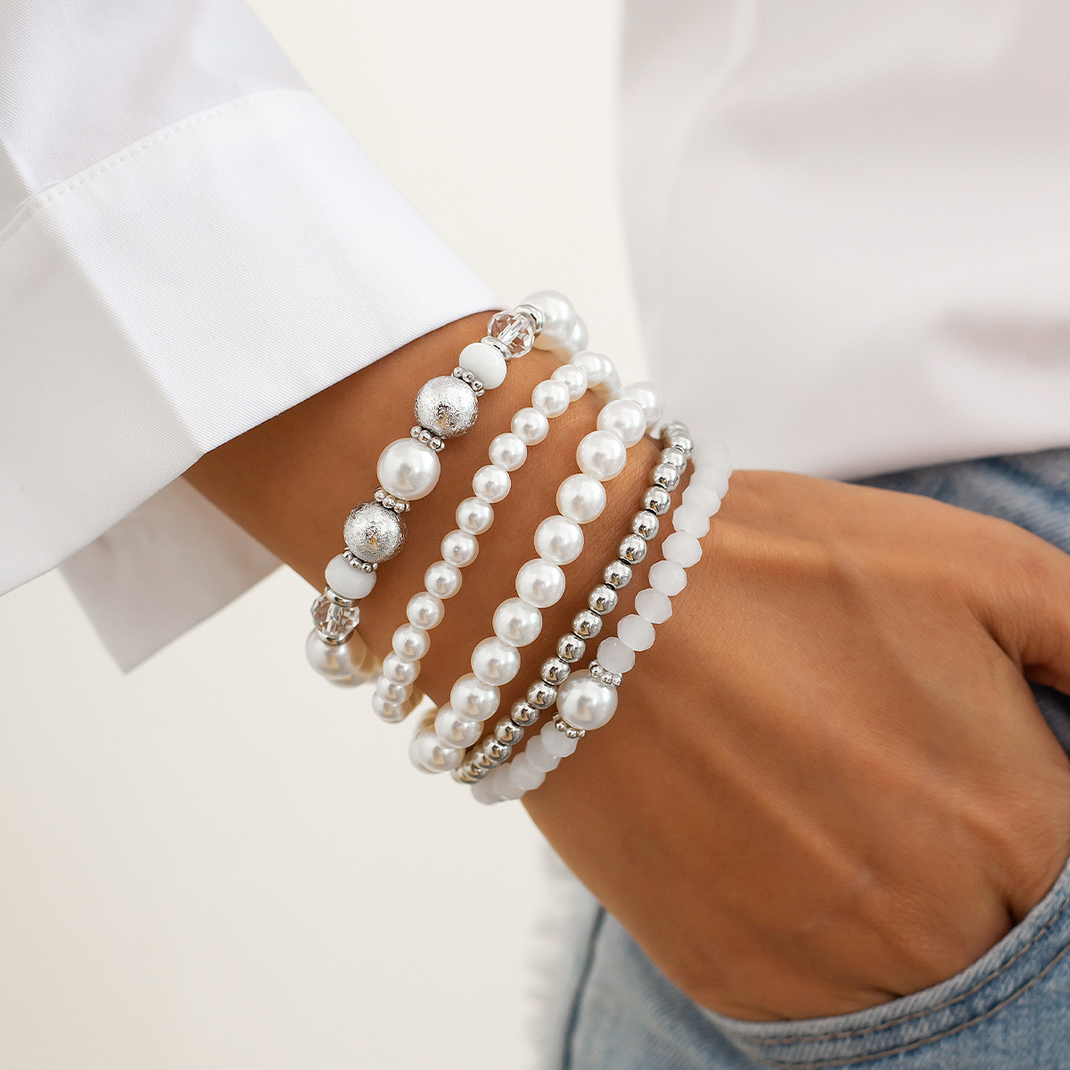 17g Weight CCB Pendant Material Bracelets Classification CCB, Imitation Pearl Chain Material Beaded Chain Chain Type 1 Set Quantity Banquet, Travel Occasion CCB, Imitation Pearl Material Heart Shape Pattern Women's Gender Plating Design Vintage Style Style Vintage Style Heart Shape CCB Imitation Pearl Beaded Chain Beaded Bracelets Wholesale 25